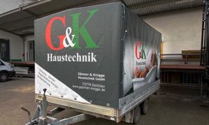 G&K Haustechnik Anhänger im Digitaldruck