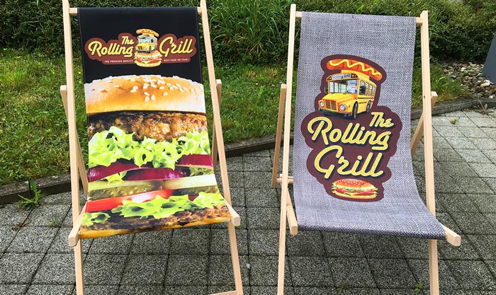 Liegestühle für Rolling Grill für den Imbiss