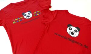 Kleine Riesen T-shirts in rot mit Logo