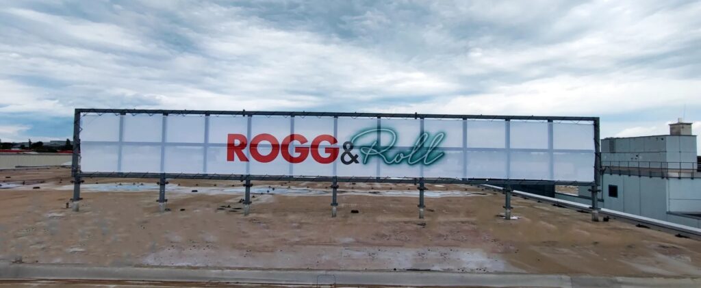 Möbel Rogg Banner, Mesh-Plane, Dachwerbung.