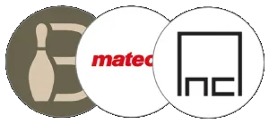 Leuchtreklame Social Proof: Bowling, Mateco, NCL Logos für Vertrauen