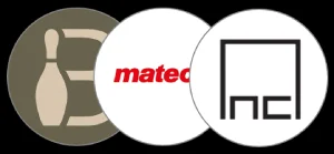 Leuchtreklame Social Proof: Logos von D, mateco und NCL in Kreisen.